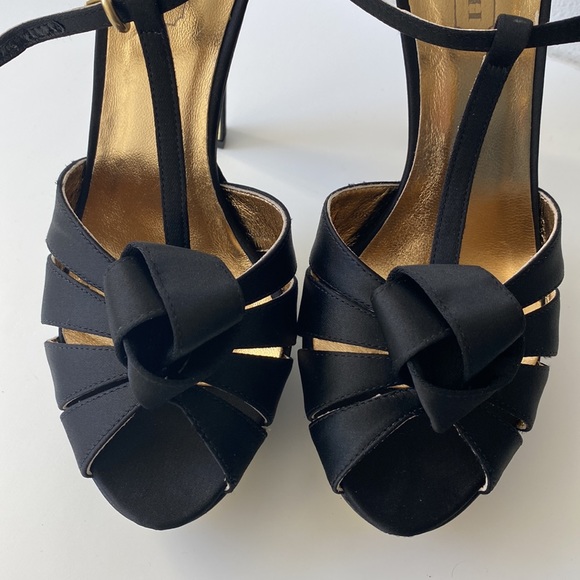 Coach Satin Bow Platform High Heel Strapy Sandals - Picture 3 of 9